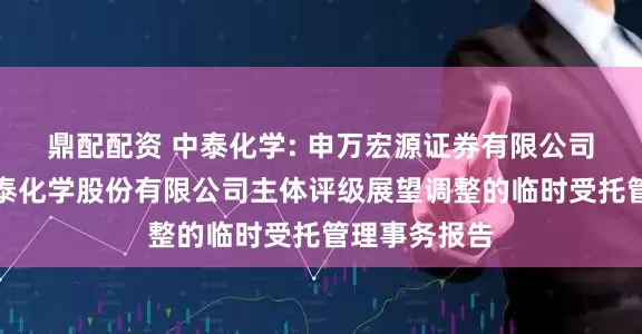 鼎配配资 中泰化学: 申万宏源证券有限公司关于新疆中泰化学股份有限公司主体评级展望调整的临时受托管理事务报告