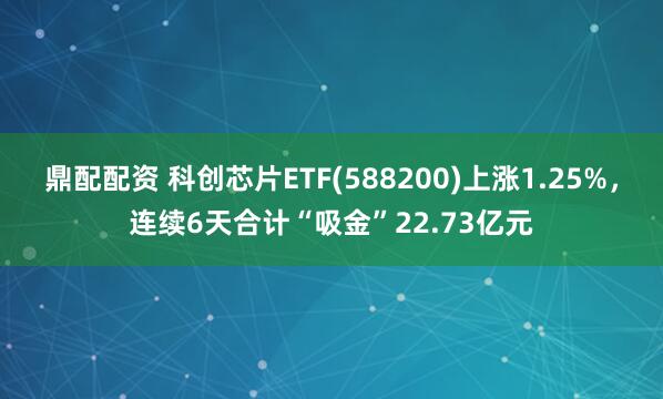 鼎配配资 科创芯片ETF(588200)上涨1.25%，连续6天合计“吸金”22.73亿元