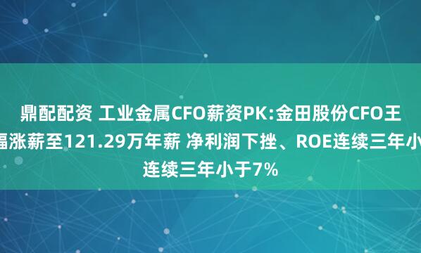 鼎配配资 工业金属CFO薪资PK:金田股份CFO王瑞大幅涨薪至121.29万年薪 净利润下挫、ROE连续三年小于7%
