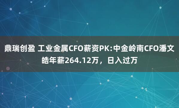 鼎瑞创盈 工业金属CFO薪资PK:中金岭南CFO潘文皓年薪264.12万，日入过万